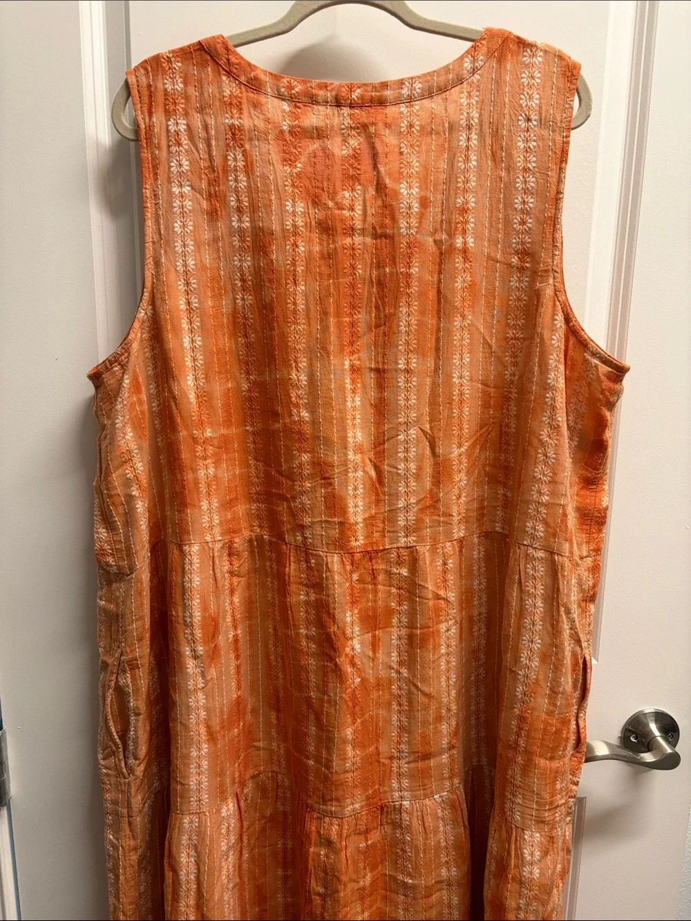 J. Jill Orange Printed Sleeveless Maxi Dress - Picture 2 of 6